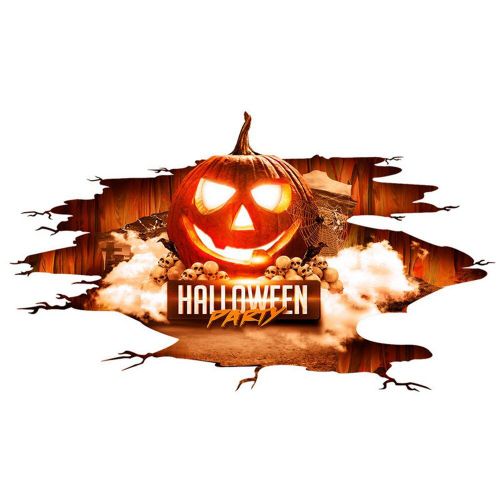 Autocollants d'halloween citrouille rouge en PVC, Stickers 3D imperméables, amovibles, décor de fête à domicile, horreur