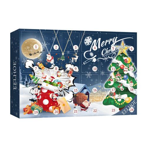Boîte Aveugle De Noël, Compte À Rebours Créatif, Calendrier De L'Avent, Collier, Bijoux Décoratifs, Fournitures De Cadeaux Surprise