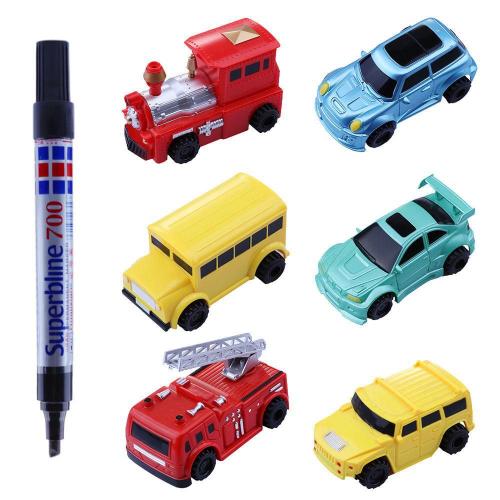 Mini Stylo Magique À Induction Pour Enfants, Véhicules D'ingénierie, Camion, Jouet, Réservoir, Voiture, Lignes De Dessin, Voiture Sur Rail À Induction, Nouveau