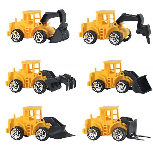 Mini Tracteur Pelleteuse De Voiture, 6 Pièces, Modèles De Camion, Cadeaux Pour Enfants Garçons