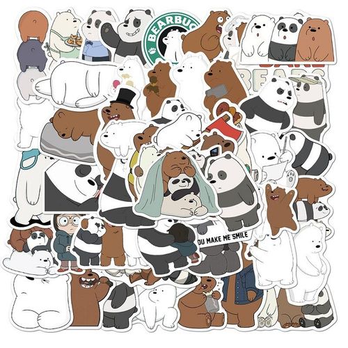 Autocollants Graffiti En Pvc Imperméable, 50 Pièces, Dessin Animé, Belle Image Ours, Jouet Classique Pour Enfant, Vélo, Bagage De Voyage, Guitare, Décalcomanies