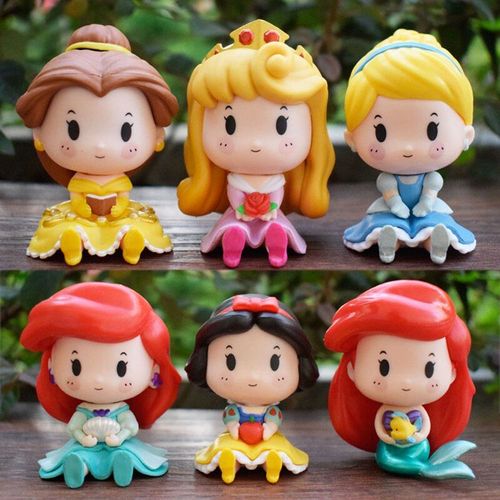 Figurines De Princesse Q Posket, 6 Pièces/Lot, Jouets Pour Enfants, Cadeau, Aurore, Blanche-Neige, Ariel, Cendrillon, Belle, Sirène, Nouveauté 2021