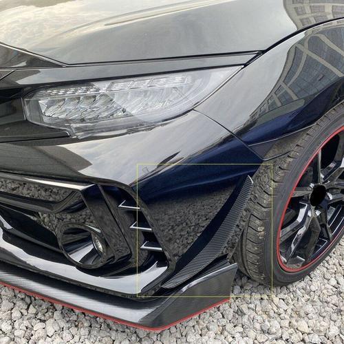 Lame de pare-choc avant couteau à Air,Kit de carrosserie automobile becquet  de voiture pour Honda Civic FK8 Si type-r 2019 ? 2021 - Type Carbon Black