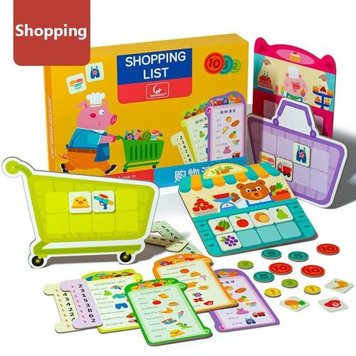 Jeux De Société Montessori, Liste De Courses, Puzzle, Fruits Et Légumes, Jouet Cognitif Pour Bébé, Simulation Éducative, Jouets De Mémoire De Supermarché