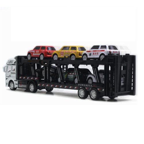 Modèle De Véhicule Moulé Sous Pression 1:50, Avec 6 Mini Voitures Actros Tracteur Voiture Transporteur Camion Réplique Miniature Jouet De Traction Pour Enfants