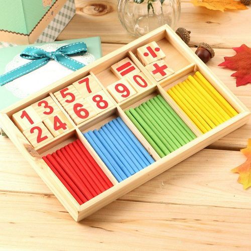 Bâtons De Comptage En Bois, Manipulateurs Mathématiques, Intelligence, Méthode Montessori, Calcul Des Couleurs En Bois, Jouet D'éveil