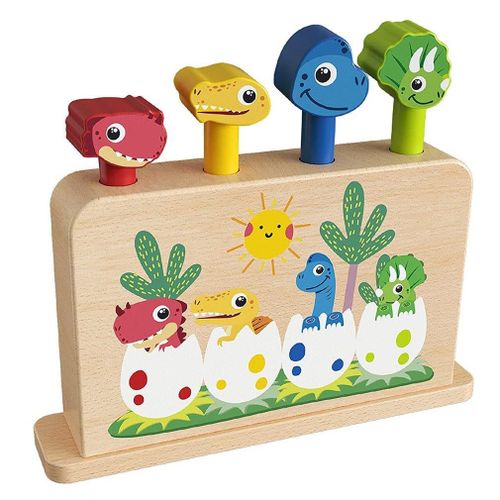 Jouet En Bois Non Toxique Pour Bébé, Dinosaure Pop Up, Jouet Montessori Pour Enfants, Jouet Éducatif, Cadeaux Pour Tout-Petits Garçons Filles