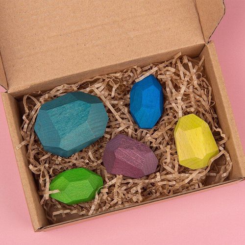 Pierres Colorées En Bois Pour Enfants, Jouet Jenga Éducatif Et Créatif, Blocs De Construction De Style Scandinave, Jeu À Empiler, Couleur Arc-En-Ciel, Cadeau