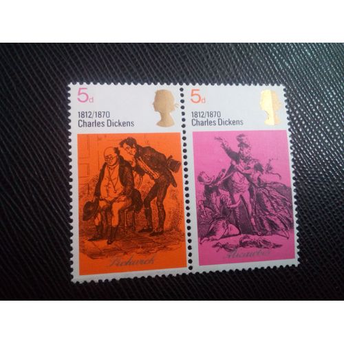 Timbre Angleterre Yt 591 - 592 Dickens & Wordsworth 1970 ( 00100305 )