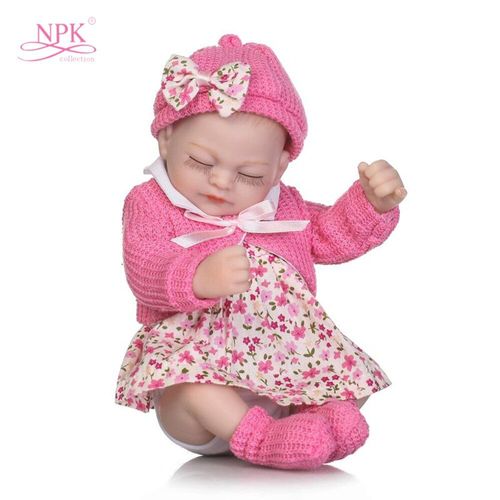 Poupées Reborn En Silicone Faites À La Main Pour Filles, 10 Pouces, À La Mode, Avec Des Yeux Fermés