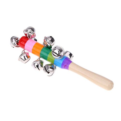 Cloche Portative En Bois Avec 10 Boules En Métal, Jouets Musicaux À Percussion Arc-En-Ciel Colorés Pour Bébé, Offre Spéciale