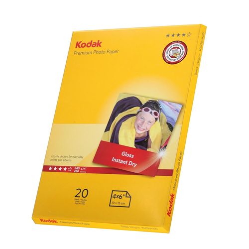 Kodak 20 feuilles Papier photo "Premium" brillant A4 (21x29,7cm) 240g blanc