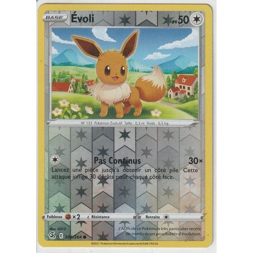 Carte Pokemon - Evoli - 205/264 - Reverse - Épée Et Bouclier 8 - Poing De Fusion - V.F