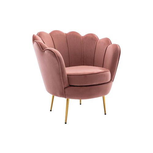 Fauteuil Coquillage En Velours Rose Dandelion