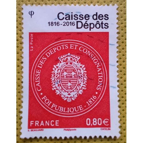 France 2016 Timbre Oblitéré Yt 5045 - Caisse Des Dépôts