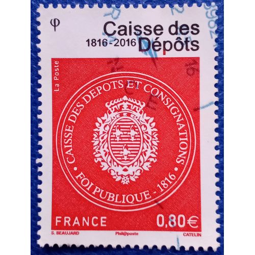 France 2016 Timbre Oblitéré Yt 5045 - Cachet Rond - Caisse Des Dépôts
