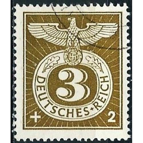 Allemagne, 3ème Reich 1943, Beau Timbre Yvert 762, Au Profit Du Secours D'hiver, Aigle, Croix Gammée Et Feuilles De Chêne, Oblitéré, Tbe.