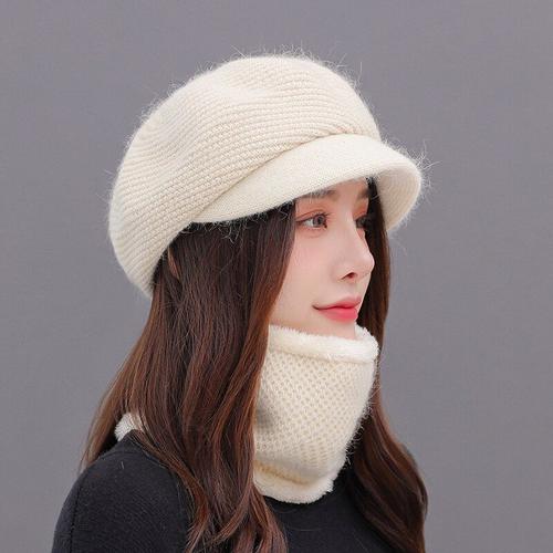 Beige - Chapeau chaud en laine tricoté pour grand-mère, pour femme