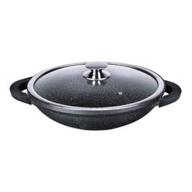Wok Effet Pierre Avec Couvercle - Kamberg - Diamètre - 36 Cm