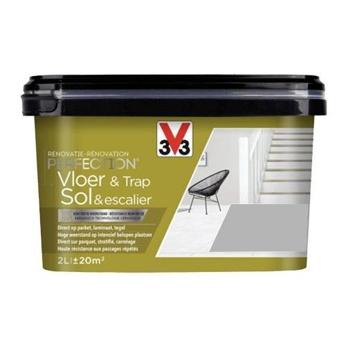 V33 Rénovation Perfection Peinture Sol & Escalier Titane