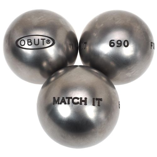 Boules De Pétanque Obut Boules De Pétanque Obut Match It Inox 74mm Méta Argent Métalisé 670g