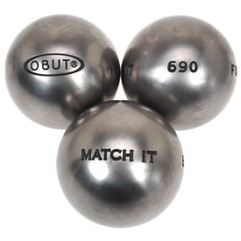 Boules De Pétanque Obut Boules De Pétanque Obut Match It Inox 75mm Méta Argent Métalisé 670g