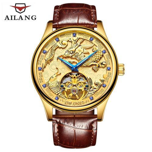 AILANG Top montre de marque de luxe pour hommes plaqu or montres