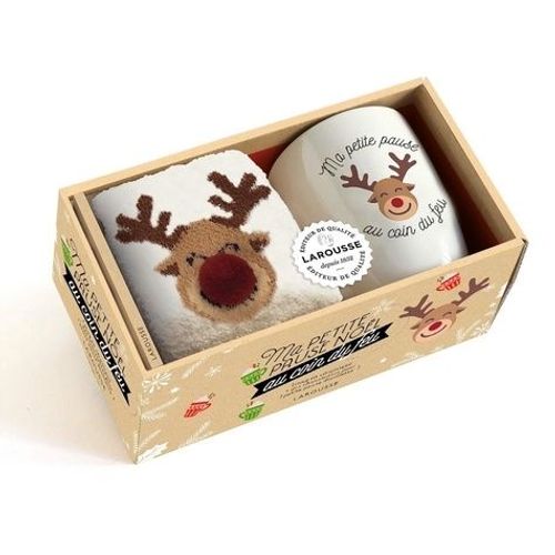 Ma Petite Pause Noël Au Coin Du Feu - Coffret Avec 1 Joli Mug, 1 Paire De Chaussettes D'intérieur Et 1 Livre Ma Petite Pause Noël Au Coin Du Feu, 28 Recettes Pour Une Petite Pause Douillette