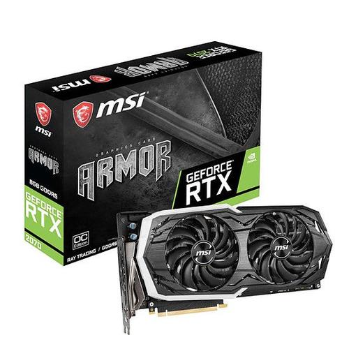 MSI GeForce RTX 2070 ARMOR 8G OC - Carte graphique - GF RTX 2070 - 8 Go GDDR6 - PCIe 3.0 x16 - HDMI, 3 x DisplayPort