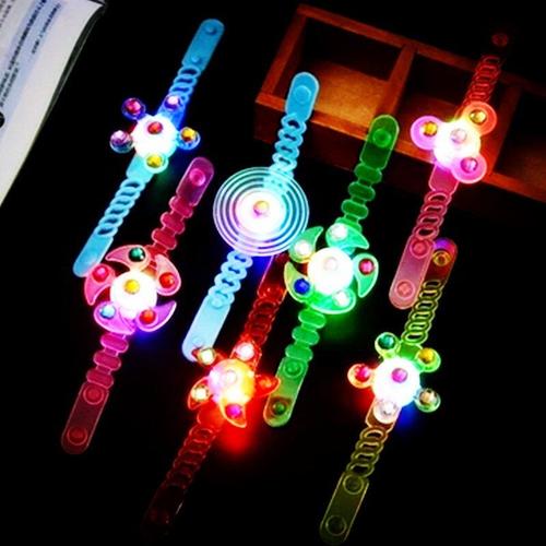 Bracelet De Poignet Lumineux Pour Enfants, Rotatif Manuel, Flash Doux, Gyroscope Pour Enfants, Lumières Led De Dessin Animé, Jouets Qui Brillent Dans La Nuit, 1 Pièce