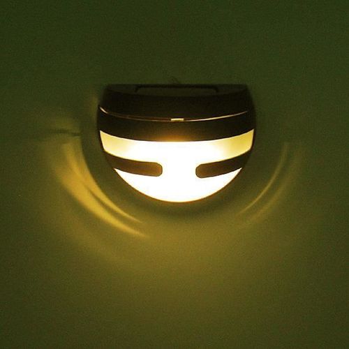 Td® Extérieur Rétro Demi-Lune Forme 2led Applique Murale Solaire Ménage Lumière Blanche Lumière Jaune Couloir Allée Jardin Lumière 4