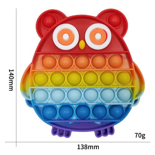 Jouet Anti-Stress En Silicone, Hibou De Dessin Animé Arc-En-Ciel, Bulle Lumineuse, Anti-Stress Pour Adultes Et Enfants, Cadeau