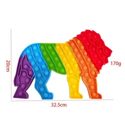 Lion Arc-En-Ciel En Silicone, Jouet De Grande Taille Pour Les Enfants Et Les Adultes, Anti-Stress, Anti-Stress, Cadeau