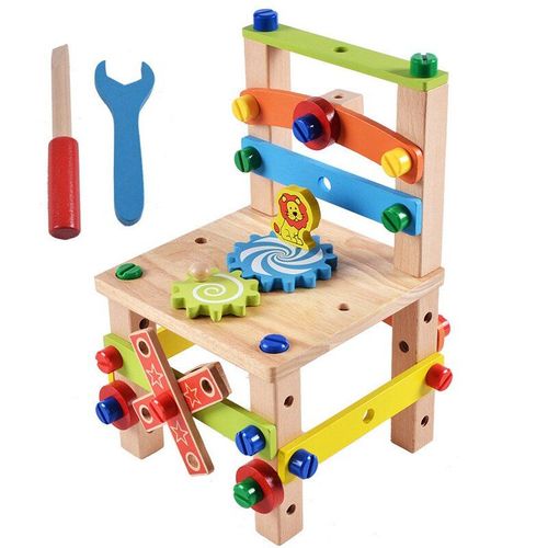 Chaise D'assemblage En Bois Pour Bébé, Jouet Éducatif, Préscolaire, Variété Multifonctionnelle, Outil Pour Faire Combinaisons, Montessori,