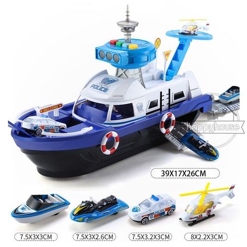 Jouet De Simulation De Piste Pour Enfants, Inertie De Bateau, Diecasts De Véhicules, Histoire Musicale Légère, Modèle De Bateau, Jouet De Stationnement De Voiture Pour Garçons