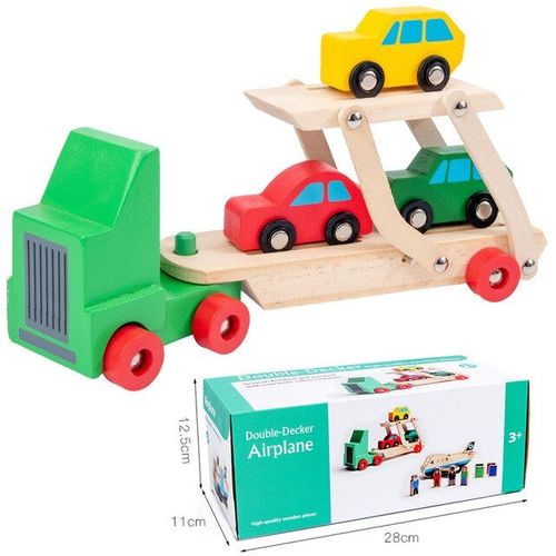 Ensemble De Transport Avion Et Camion À Deux Étages En Bois Pour Enfants, Jouets Éducatifs Montessori, Modèle De Simulation