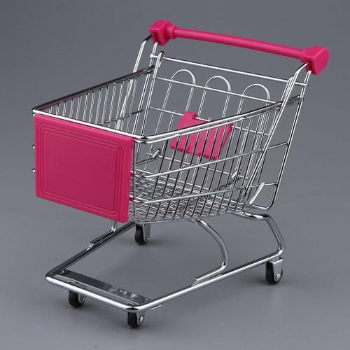 KESOTO Miniature Supermarket Shopping Caddie Chariot à Main Trolley Cart pour Enfants Jeu de Rôle Jouet 