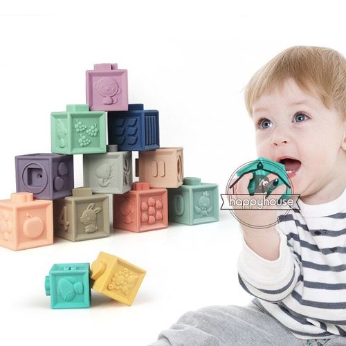 Blocs De Construction 3d Souples En Caoutchouc Pour Bébé, Jouet De Bain, Sensoriel, Pour Massage De Dent, Pour Cadeau, Pour Enfant, Montessori,