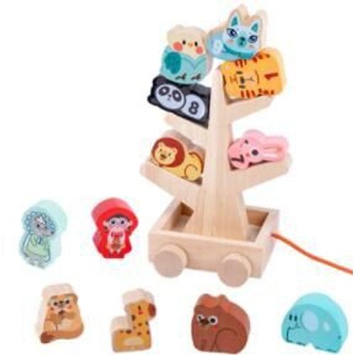 Jeu D'Empilage D'Animaux En Bois Pour Tout-Petits, Blocs De Jenga, Entraînement À La Motricité Fine, Équilibre, Jouets Éducatifs Montessori, Cadeau Pour Bébé