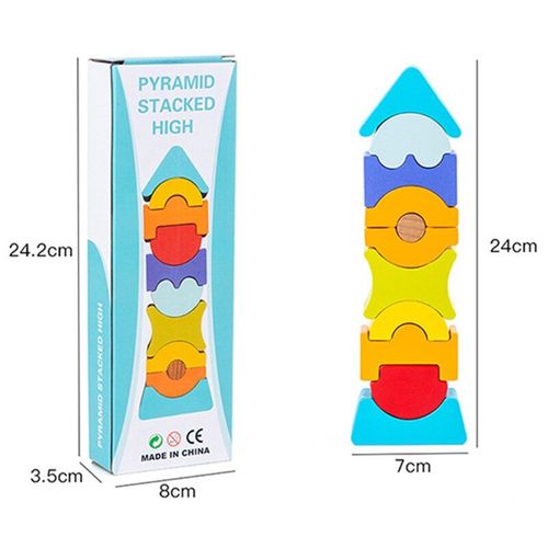 Blocs De Construction En Bois Colorés Empilés, Pyramide Pour Bébé, Jouets Montessori, Éducation Précoce, Jeu D'équilibre, Jouets D'entraînement À La Concentration