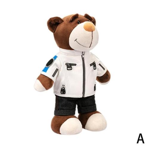 Peluche Ours En Peluche Pour Enfants, Casque De Moto Mignon, Jouets Doux Pour Bébé, Animal En Peluche Mignon Pour Enfants, Cadeau D'Anniversaire, 28cm, Portant L'Ours Hel Q1n2