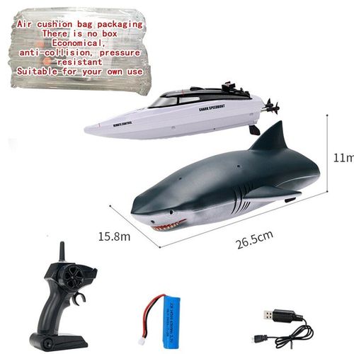 Bateau De Course Électrique Télécommandé 2 En 1, Petit Bateau De Requin, Jouet D'été De Piscine Pour Enfants, Rc