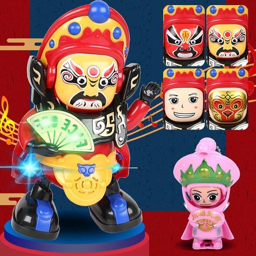 Visage Changeant Poupée Automatique Danse Robot Musique Chantant Bébé Jouet Enfants Cadeau D'Anniversaire Enfants Jouets Sichuan Opéra Visage Changement Pour Plus De 36 Mois, 3 Ans, Filles, Garçon