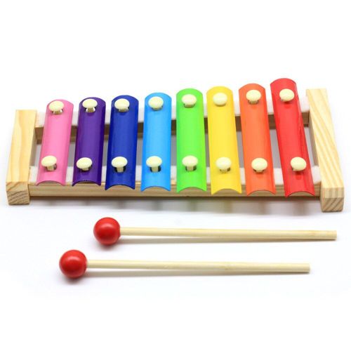Piano À Main En Bois Coloré, Xylophone, Huit Tons, Avec Maillets, Instrument De Musique, Illumination, Jouet Montessori, Cadeau Pour Bébé