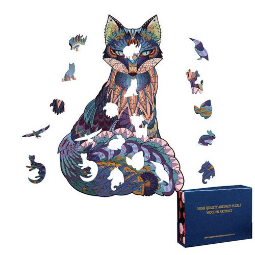 Puzzle En Bois Renard Pour Enfants De 2 À 4 Ans, Puzzle Animal, Jouet Anti-Stress, Pour Filles, Garçons Et Adultes