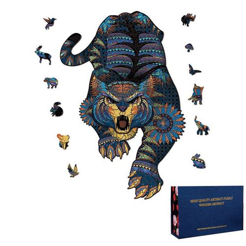 Jouet Tigre En Bois Pour Adultes, Puzzle D'apprentissage, Animal, Anti-Stress, Jeu Éducatif Pour Garçons Et Filles