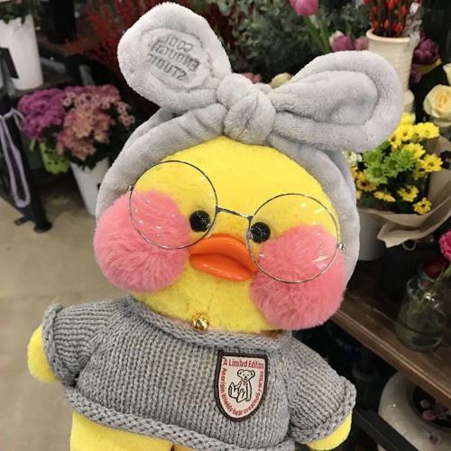 Peluche de canard jaune au goût coréen, 30cm, acide hyaluronique, kawaii, petit canard jaune, raton laveur, jouets doux pour anniversaire