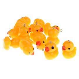 Lot De 12 Figurines De Canard Jaune En Plastique, Porte-Clés, Pendentif Suspendu, Jouet À Faire Soi-Même, Cadeau
