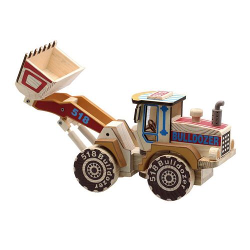 Tracteur De Voiture En Bois, Jouet Interactif, Pelleteuse, Modèle De Camion, Moulé Sous Pression, Jouets D'ingénierie, Cadeaux D'anniversaire