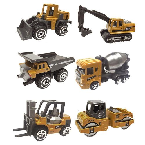 Mini Voiture En Alliage Moulé Sous Pression, 6 Pièces, Modèle 1:64, Jouets, Véhicules, Transporteur, Camion, Ingénierie, Voiture, Jouets Pour Enfants Garçons